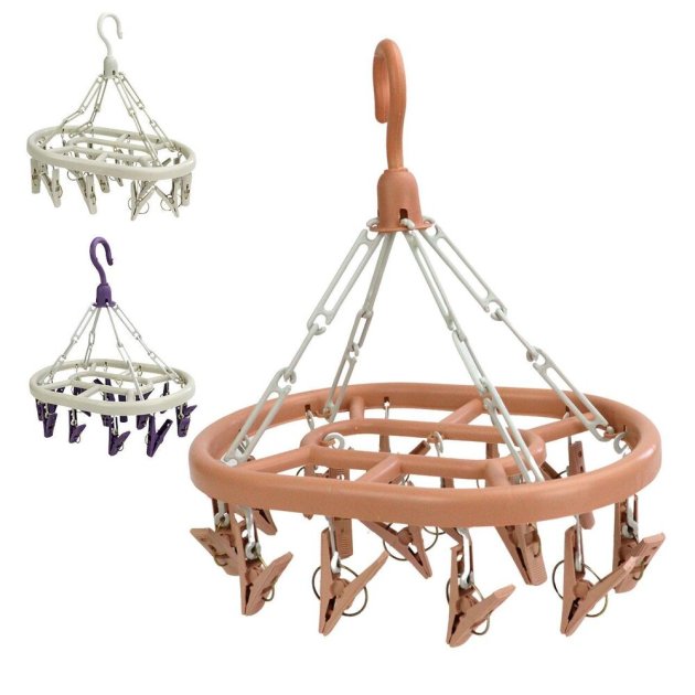 Varal de Plástico 16 Prendedores Oval Color