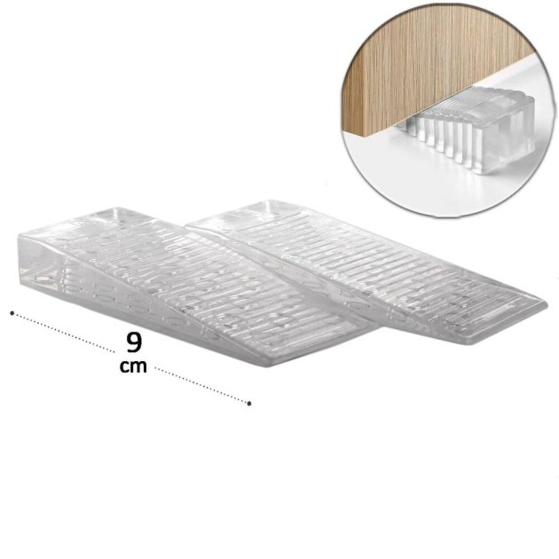 Aparador de Porta Plástico 2 Pçs 9cm Transparente