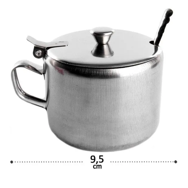 Açucareiro de Inox 10,5cm com Colher