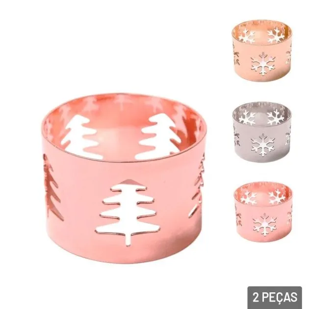 Anel Para Guardanapo 2 Pçs 4,4cm Figuras Natalina