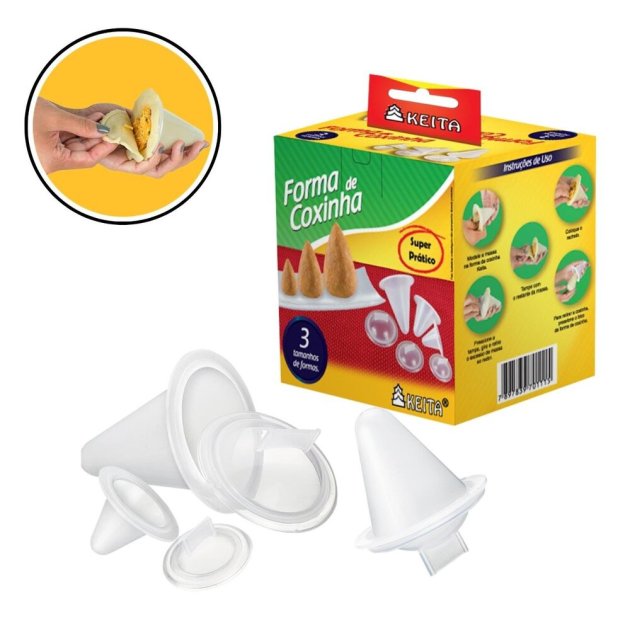 Molde Para Coxinha Plástico 3 Peças