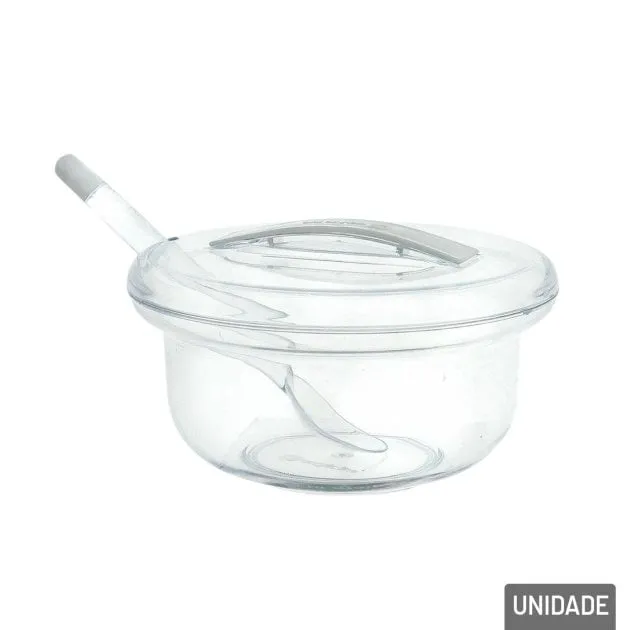Açucareiro de Acrílico 13cm com Colher Branco