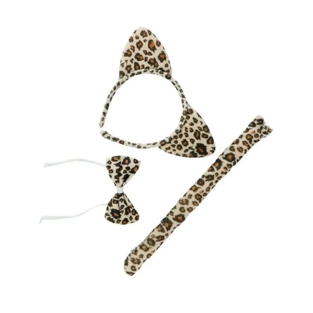 Fantasia Carnaval Animais Tiara/gravata/rabo