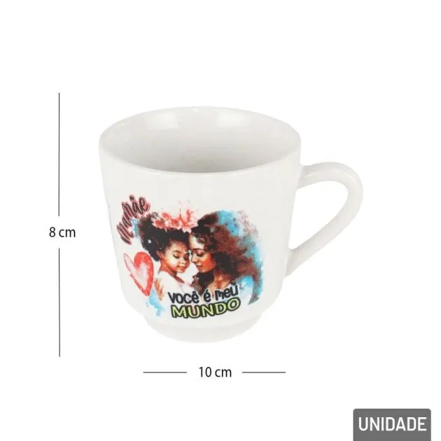 Caneca de Porcelana 200ml DIA das Mães Frases