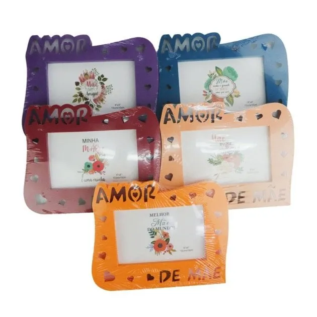Porta Retrato 10x15 de Plástico Amor de Mãe Color