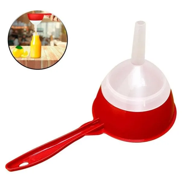 Peneira de Plástico 12cm com Funil Vermelho