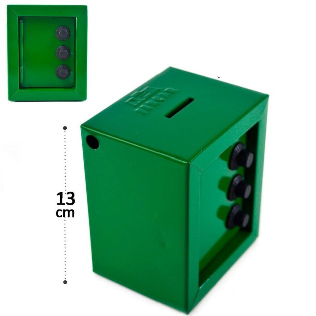 Cofre de Metal 13cm Quadrado com Segredo Liso