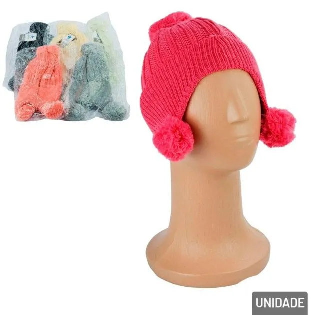 Touca Infantil Poliéster com Protetor Orelha Color