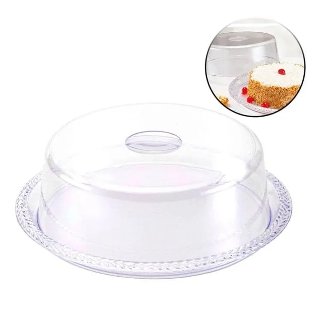 Boleira de Acrílico 26cm Redonda com Tampa Premium