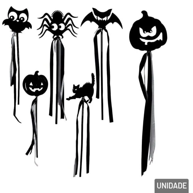 Varinha Halloween EVA 38cm Preto Modelos Sortidos