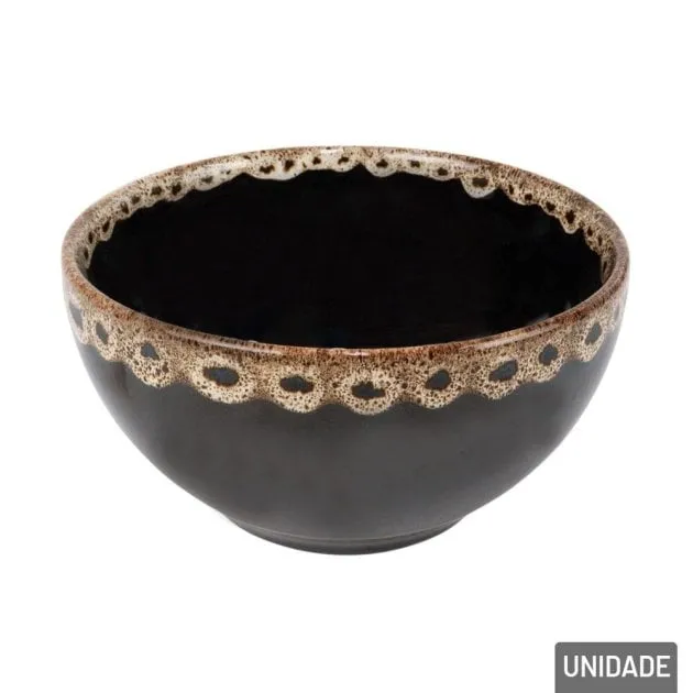 Tigela de Porcelana 800ml Borda Decorada