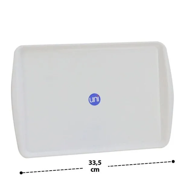 Bandeja de Plástico 22,5x33,5cm Retangular Branca