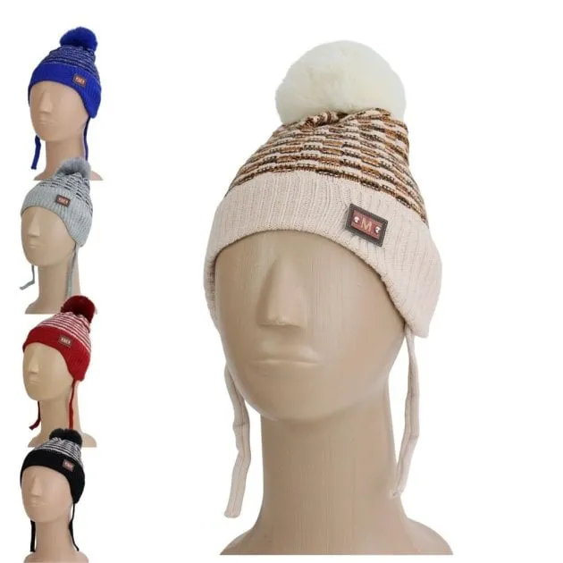 Touca Infantil Poliéster Peruana Pompom Color