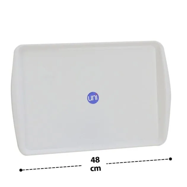 Bandeja 33x48cm de Plástico Retangular Branca