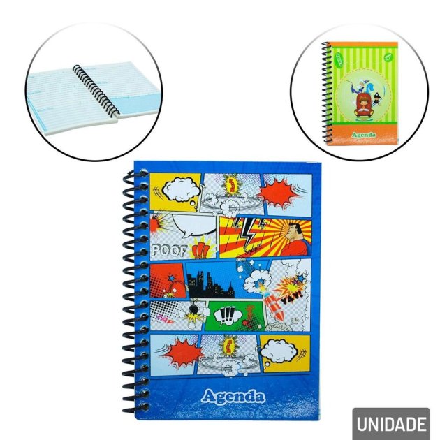 Agenda Permanente 128 FL Espiral Estampas Sortidas