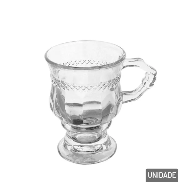 Xícara de Vidro 45ml Texturizada Para Cappuccino