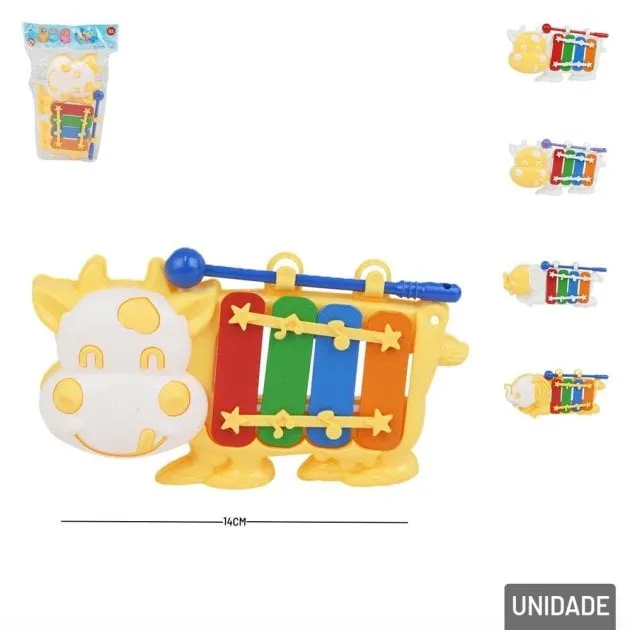 Xilofone Musical Infantil 14cm Animais Sortidos