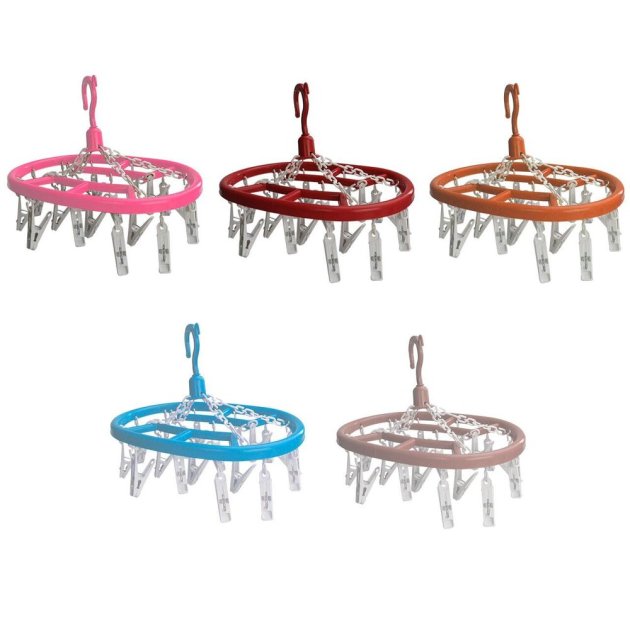 Varal de Plástico 18 Prendedores Oval Color