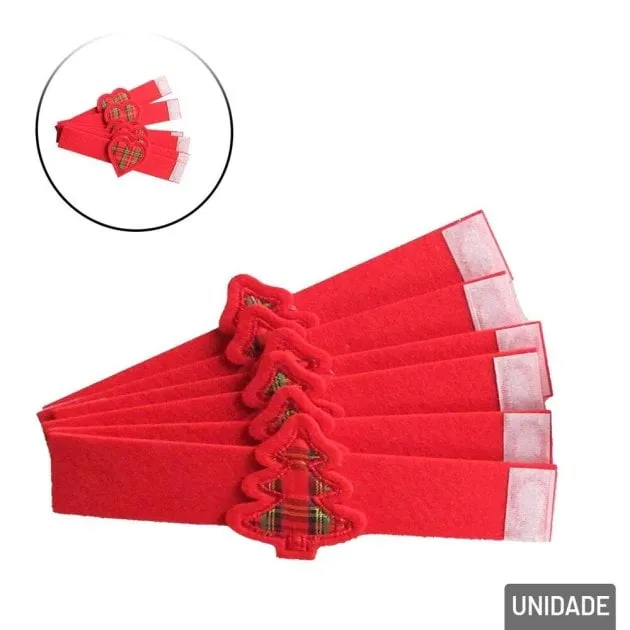 Anel Para Guardanapo Feltro 6 Pçs 18cm Vermelho