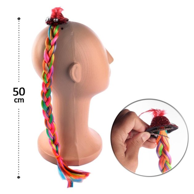 Acessório de Carnaval Trança com Chapéu