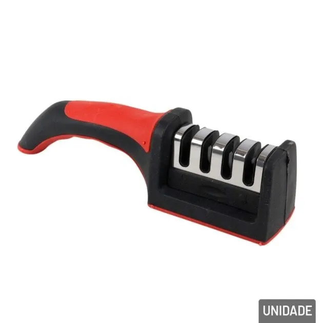 Afiador Amolador de Faca Inox 21,5cm 4 EM 1
