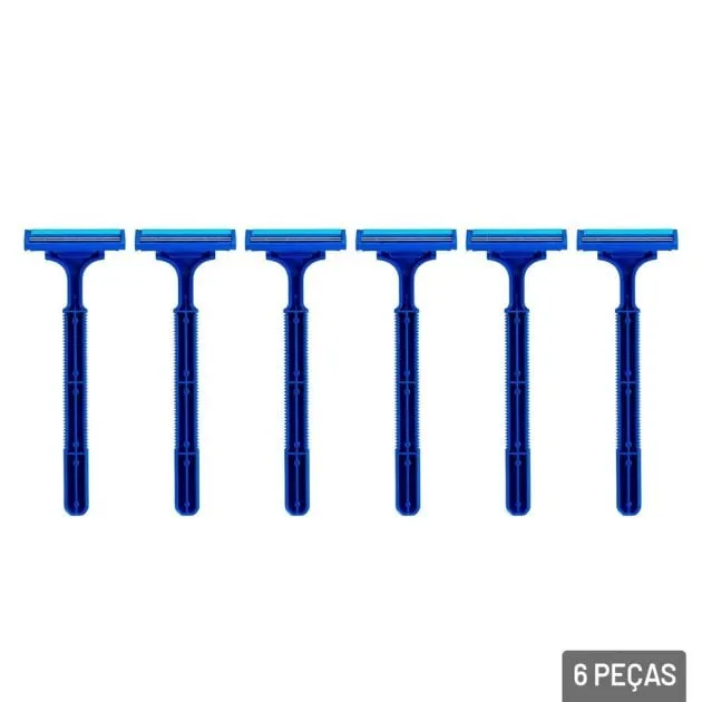 Aparelho de Barbear com 2 Lâminas 6 Unidades Azul