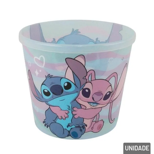 Balde de Pipoca 17x15cm Plástico Stitch