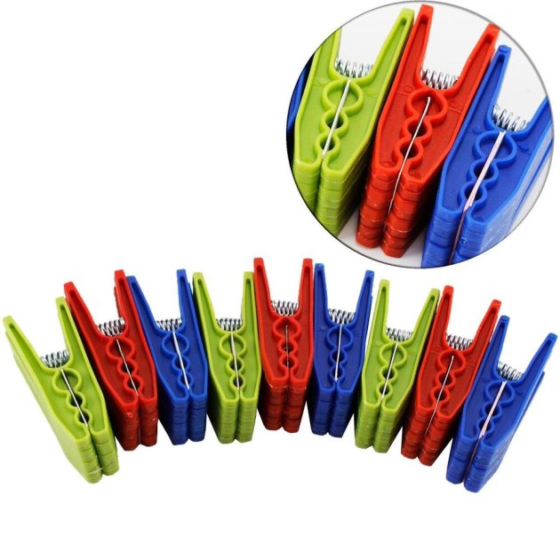 Prendedor de Plástico 36 Peças 8cm Colorido