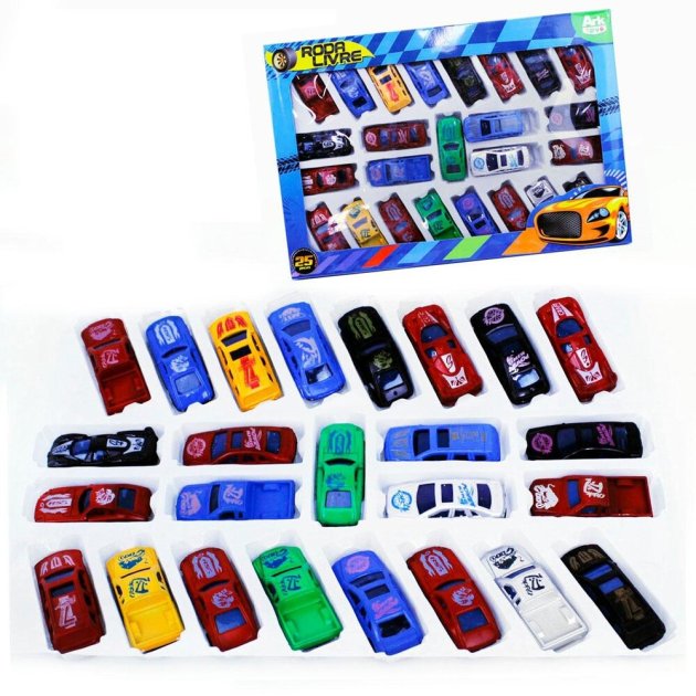 Carrinho Mini Roda Livre 25 Peças Corrida Color