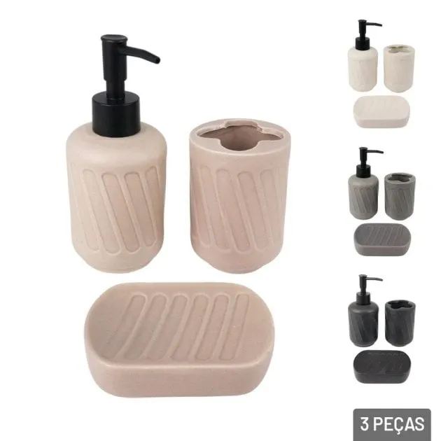 KIT Banheiro de Cerâmica 3 Peças Color