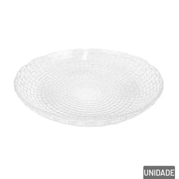 Centro de Mesa de Vidro 30cm Redondo Texturada