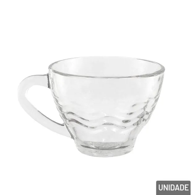 Xícara de Vidro de 210ml Texturado EM Relevo