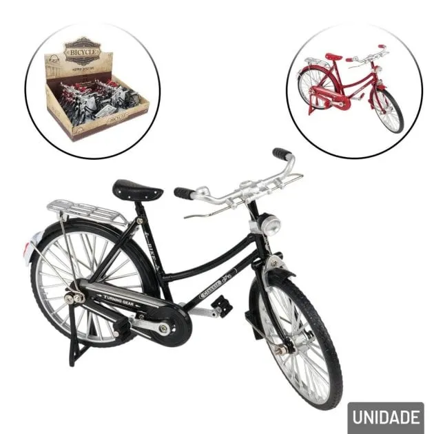 Bicicleta de Mão EM Metal Roda Livre Retrô Color