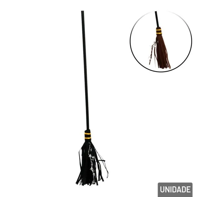 Vassoura de Bruxa Plástico 90cm Halloween Color