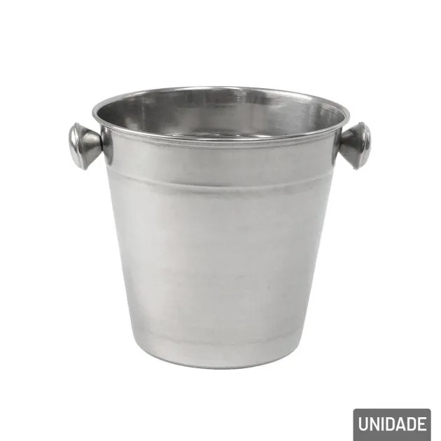 Balde de Gelo 970ml Metal Prata