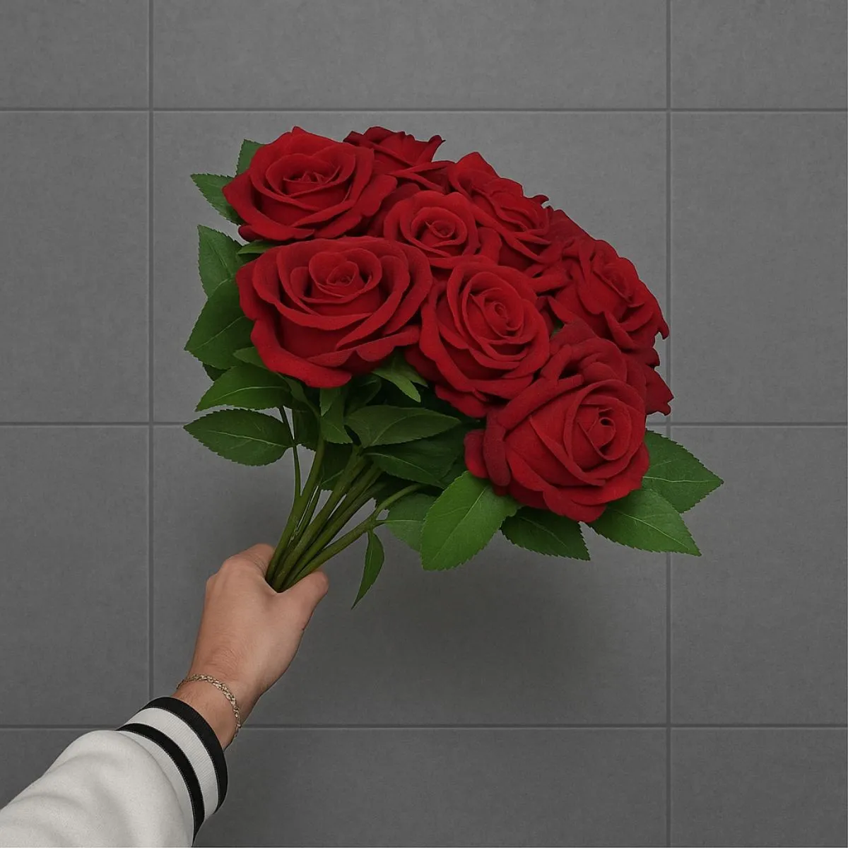 100 Rosas Flor Artificial Vermelha Aveludada Individual Casamento Buquê Dia das Mulheres Decoração