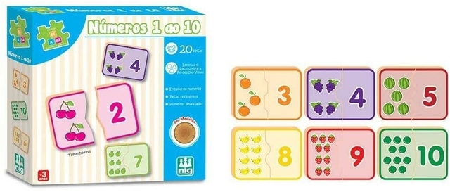 Números 1 ao 10 - 20 peças - NIG