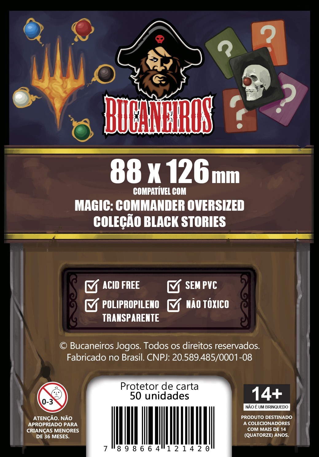 Sleeve Customizado - 88x126mm - Black Stories e Magic Commander Oversized (Bucaneiros)