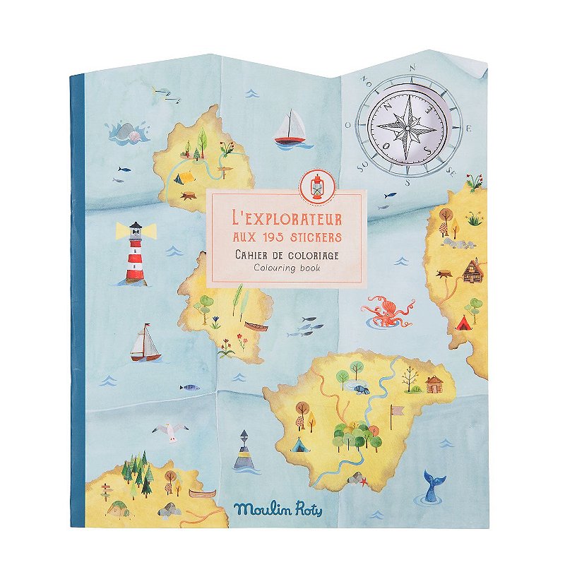 Livro de Colorir com Adesivos - Explorador de Aventuras