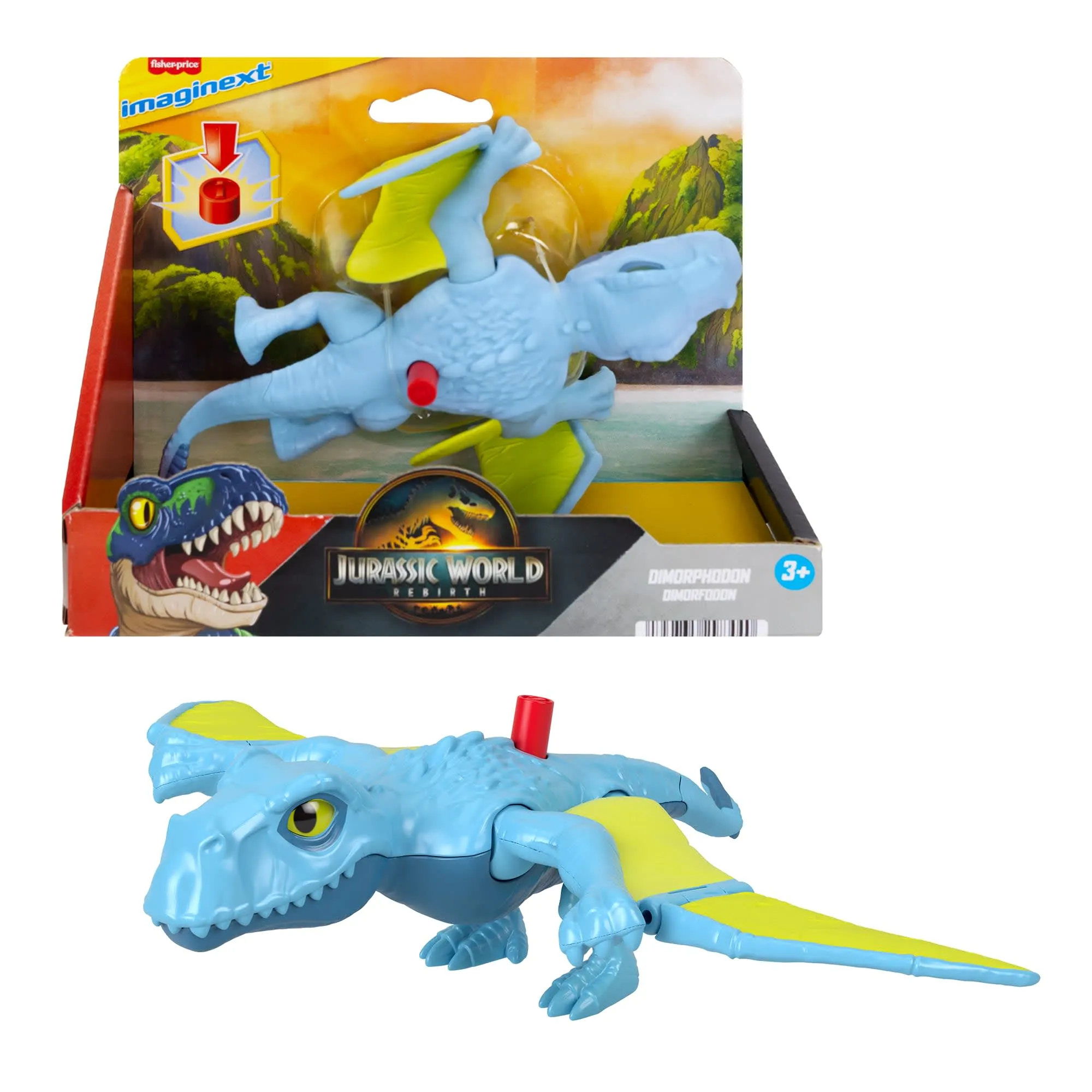 Fisher-Price Imaginext Jurassic World Rebirth Dimorphodon Dinosaur Action Figure With Wing Motion
