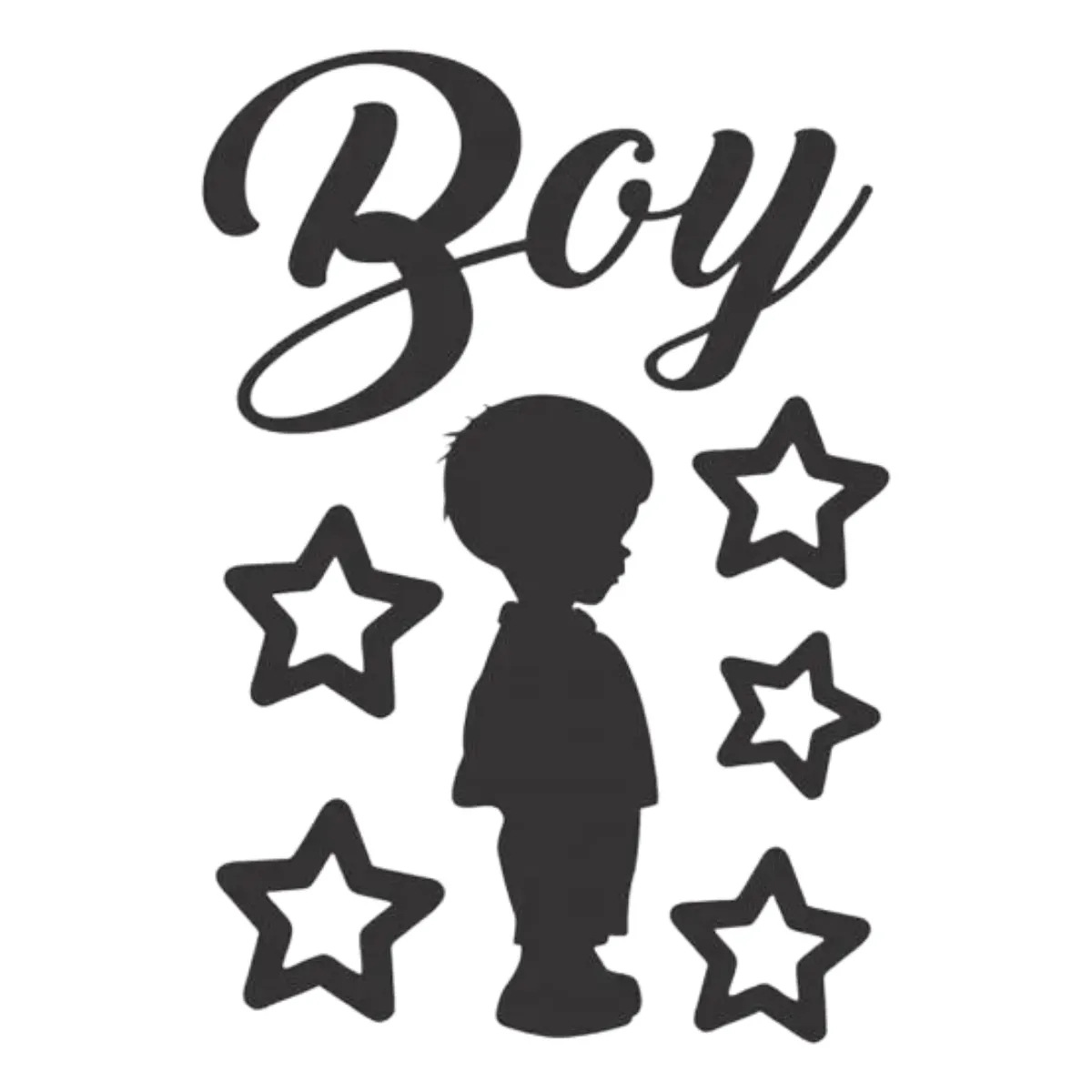 Adesivo para Balão Formato Boy - Preto