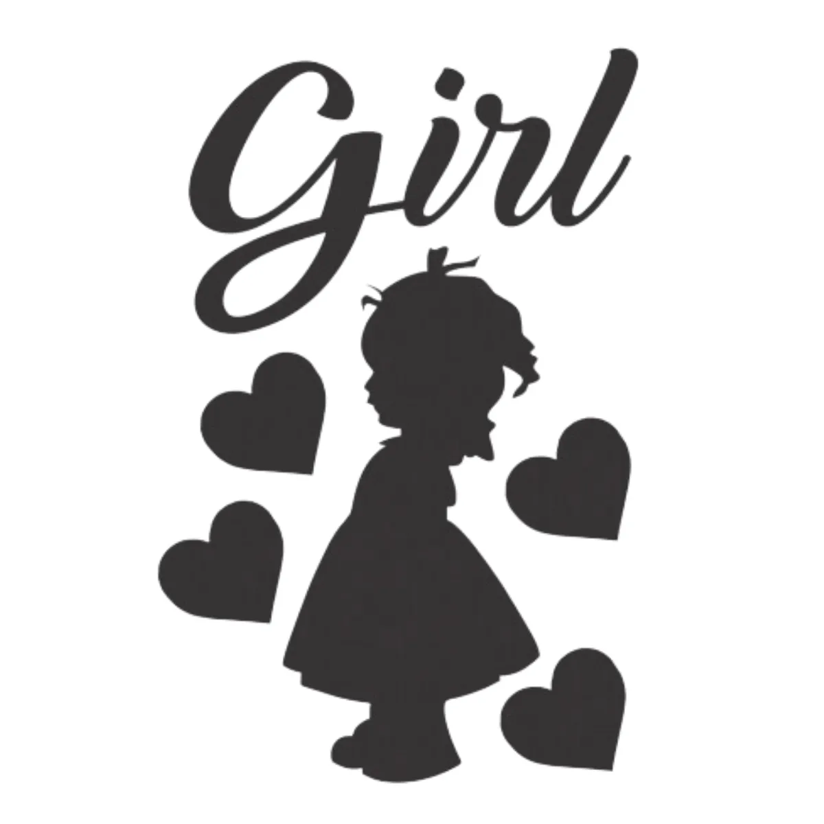 Adesivo para Balão Formato Girl - Preto