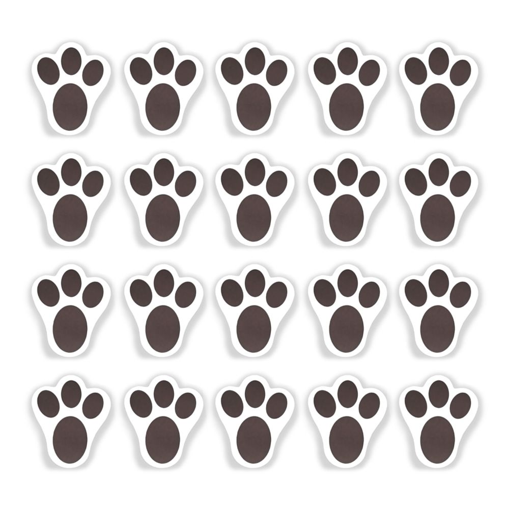 Adesivo Patinhas de Coelho Marrom - 64 Unidades