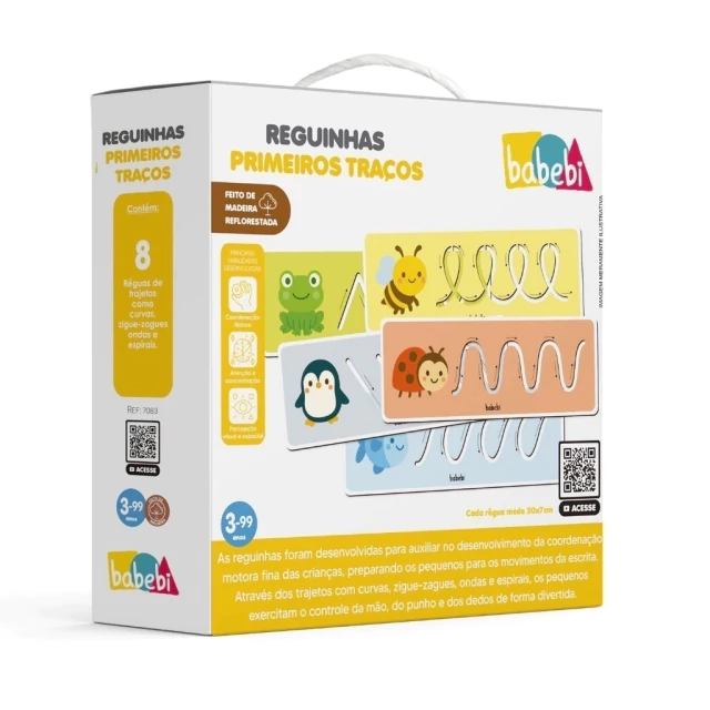 Brinquedo Educativo Reguinhas Primeiros Traços - Babebi