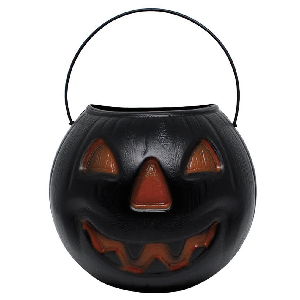 Balde Halloween Abóbora Preta Dark