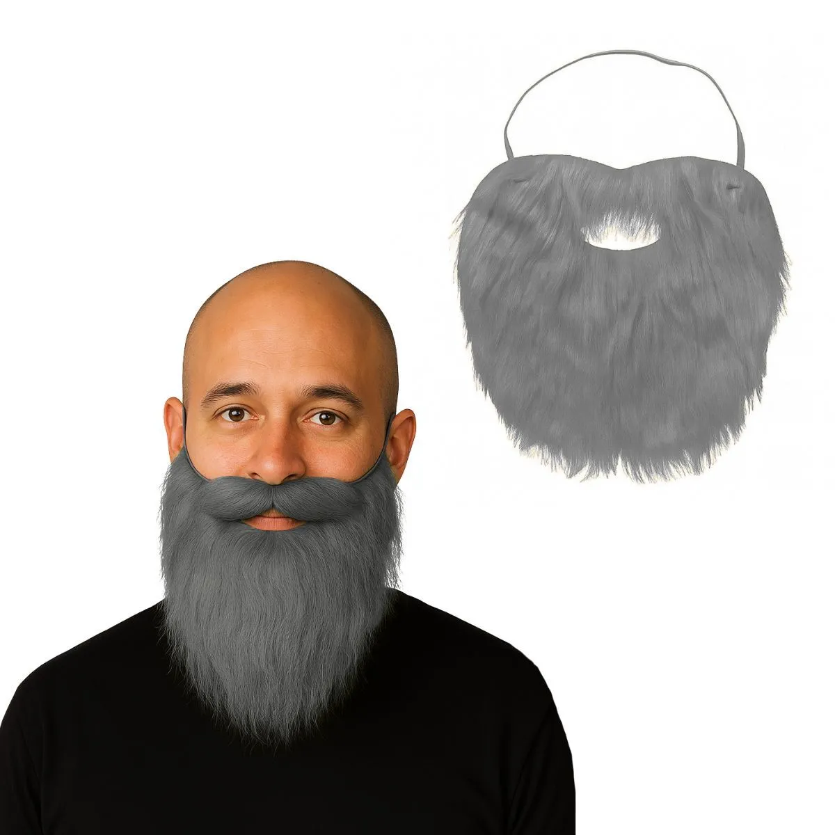 Barba Cinza Velho Postiça para Fantasias