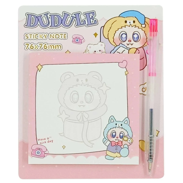 Bloco De Anotação Adesivo C/ Caneta 7,5xcm