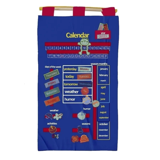 Calendário Bordado Inglês Azul - CAS