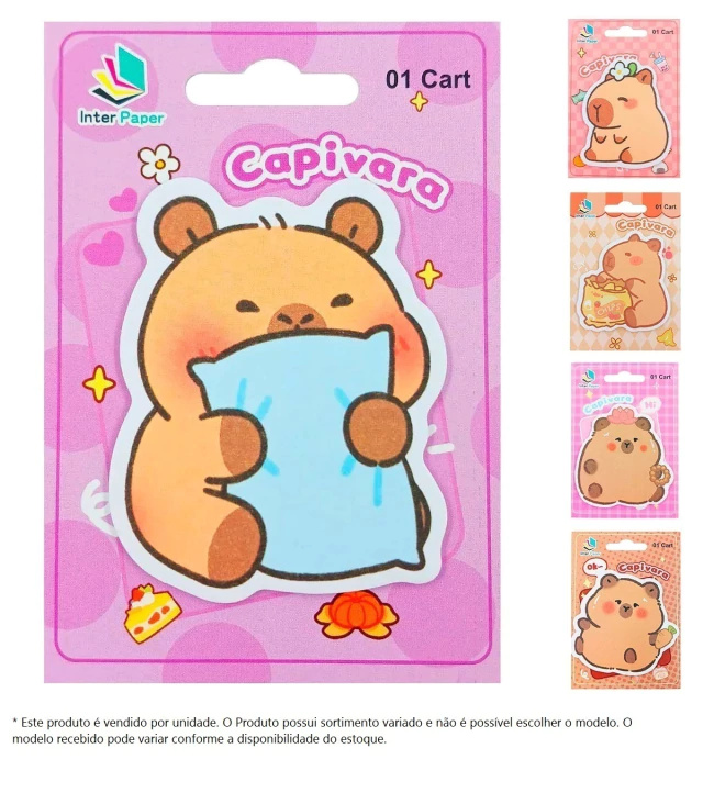 Bloco de Anotação Capivara 5,5x4,5cm 20 Folhas