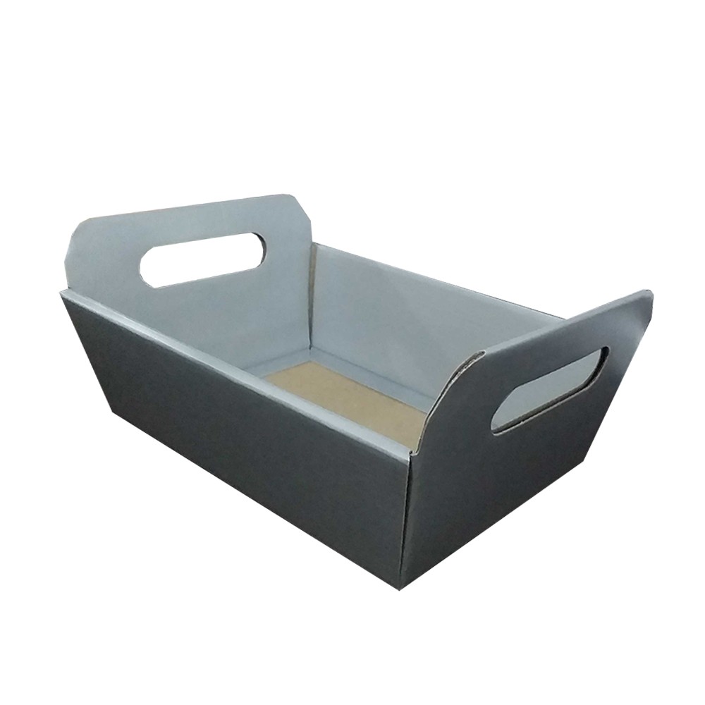 Cesta de Papel Prata 16cm x 12cm x 10cm